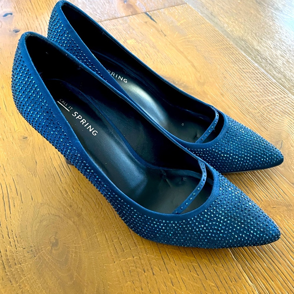 Midnight Blue sequin heels